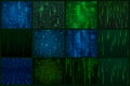 Set of data stream in matrix style. Abstract binary information. Encoded digital data cyber security concept. Sci fi futuristic Royalty Free Stock Photo