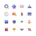Set of Data. Vector Gradient Icons. Editable Color. 48x48 Royalty Free Stock Photo