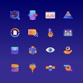 Set of Data. Vector Gradient Icons. Editable Color. 48x48 Royalty Free Stock Photo