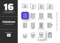 Set of database outline icon set, elated to data exchange, traffic, files, cloud, server, Data analytics icon set. Big data Royalty Free Stock Photo
