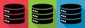 Set of Database storage icon, internet network server cloud data symbol, connection system vector illustration Royalty Free Stock Photo