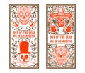 Set of Day of the dead (Dia de los muertos) flyer templates. Design element for poster, card, banner. Royalty Free Stock Photo