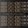 Set Dayak Ethnic Pattern Background. Indonesian batik pattern Royalty Free Stock Photo