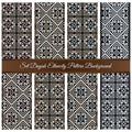 Set Dayak Ethnicity Pattern Background Royalty Free Stock Photo