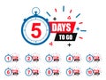 Set days icons to go last countdown icon. Days go sale price offer promo deal timer, day only Ã¢â¬â vector