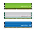 Set of DDR3 memory modules Royalty Free Stock Photo