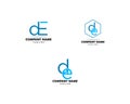 Set of DE initial letter logo design template vector Royalty Free Stock Photo