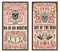 Set of Dead day banner template. Sugar skulls.