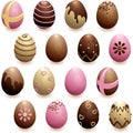 Set of decorated chocolate eggs