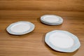 Set decorated fine porcelain on a wood table