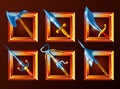 Set of decoration icons for games Royalty Free Stock Photo