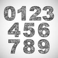 Set Decorative abstract numbers Royalty Free Stock Photo