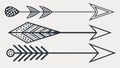 Set of Decorative Arrows, Tribal Design Elements, vector design Generative AI Royalty Free Stock Photo
