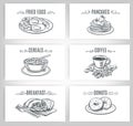 Set of decorative banners breakfast Royalty Free Stock Photo