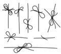 Set of decorative black ropes bow for your design Royalty Free Stock Photo