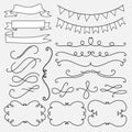 Set Of Decorative Calligraphic Elements For Decoration. Royalty Free Stock Photo
