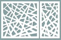 Set decorative card for cutting. Abstract lines pattern. Laser c Royalty Free Stock Photo