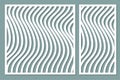 Set decorative card for cutting. Abstract lines pattern. Laser c Royalty Free Stock Photo