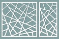 Set decorative card for cutting. Abstract lines pattern. Laser c Royalty Free Stock Photo