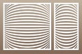Set decorative card for cutting. Abstract lines pattern. Laser c Royalty Free Stock Photo