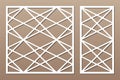 Set decorative card for cutting. Celtic pattern geometric mosaic pattern. Laser cut. Ratio 1:1, 1:2. Vector illustration Royalty Free Stock Photo