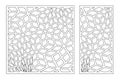 Set decorative card for cutting. Recurring Artistic  Arab mosaic pattern. Laser cut Royalty Free Stock Photo