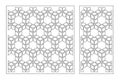 Set decorative card for cutting. Recurring Artistic  Arab mosaic pattern. Laser cut Royalty Free Stock Photo