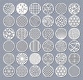 Set decorative circle card for cutting. Round Abstract geometric linear pattern. Laser cut. Vector illustration Royalty Free Stock Photo