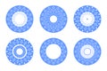 Set of Decorative Circle Radial Patterns. Round Design Elements