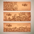 Set of decorative coffee banners