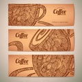 Set of decorative coffee banners