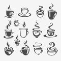 Set of decorative coffee cups Royalty Free Stock Photo