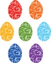 A set of ornamental easter eggs Royalty Free Stock Photo