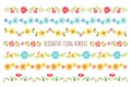 Set of decorative colorful Floral Borders