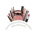 Set of decorative cosmetics.