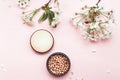 Set of decorative cosmetics for make-up powder balls and