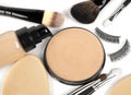 Set of decorative cosmetics on white background Royalty Free Stock Photo