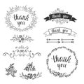 Set of decorative design elements, embellishments, frames, borders. Royalty Free Stock Photo