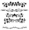 Set of decorative dividers, borders. Royalty Free Stock Photo