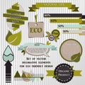 Set of decorative elements for eco friendly design Royalty Free Stock Photo