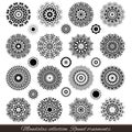 Set of decorative ethnic mandalas. Outline isolates ornament. Vector design with islam, indian, arabic motifs.