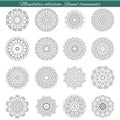 Set of decorative ethnic mandalas. Outline isolates ornament. Vector design with islam, indian, arabic motifs. Royalty Free Stock Photo