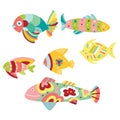 Set of Decorative Fish Royalty Free Stock Photo