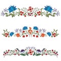 Set of decorative floral borders