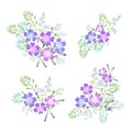 Set of decorative floral compositions. Royalty Free Stock Photo