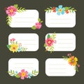 Set of decorative Floral editable tags Royalty Free Stock Photo