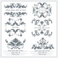 Set of decorative floral ornaments in victorian style Royalty Free Stock Photo