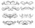 Set of decorative flourish dividers, borders