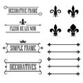 Set of decorative frames, deviders and borders - fleur de lis style Royalty Free Stock Photo