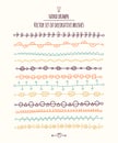 Set of decorative hand drawn border. Vector decorative brushes. Tapes. Royalty Free Stock Photo